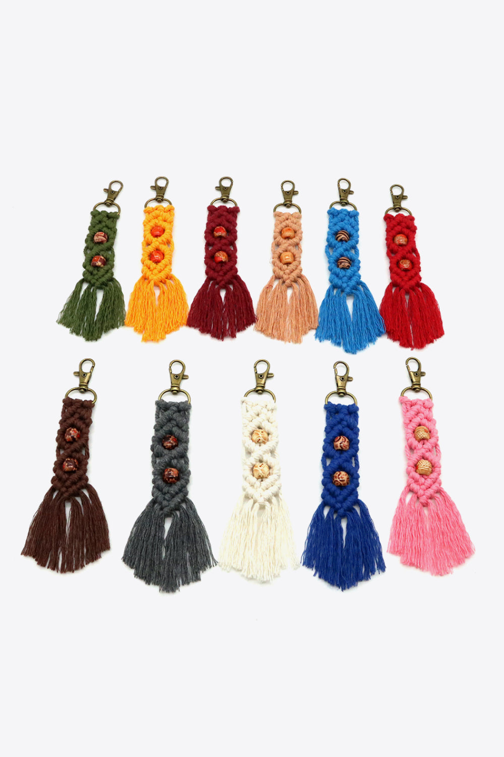 Assorted 4-Pack Handmade Macrame Fringe Keychain-Teresa&#39;s Fashionista LLC