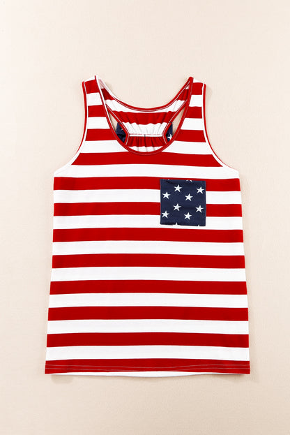 Star and Stripe Scoop Neck Tank-Teresa&#39;s Fashionista LLC