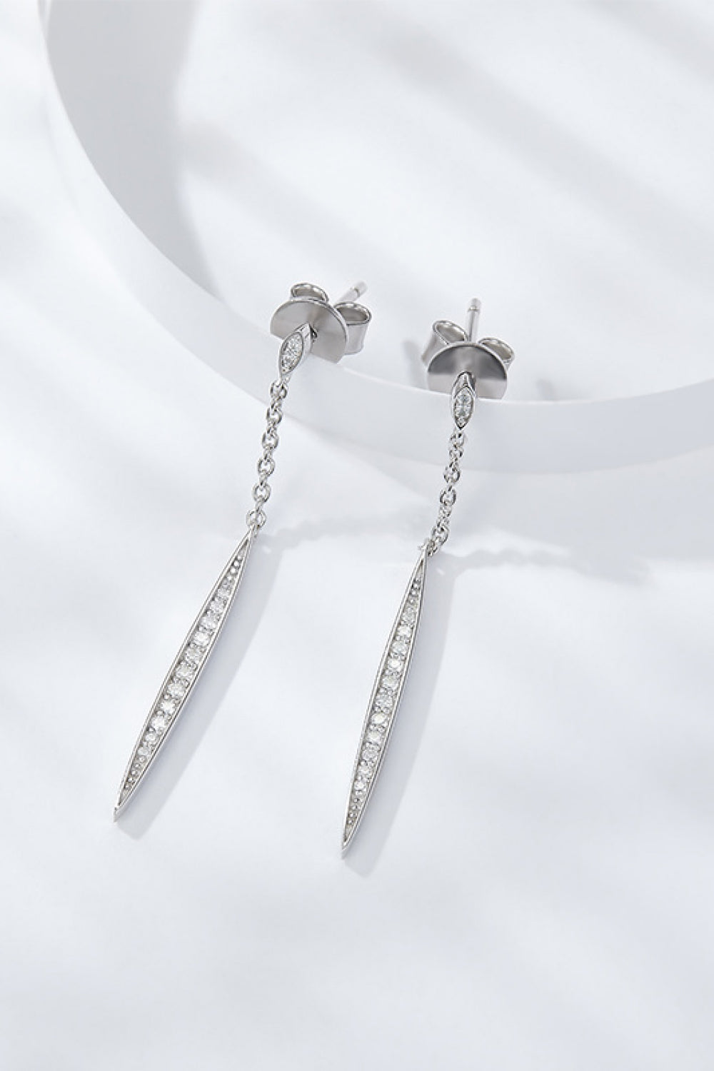 Elegant Moissanite 925 Sterling Silver Drop Earrings-Teresa&#39;s Fashionista LLC