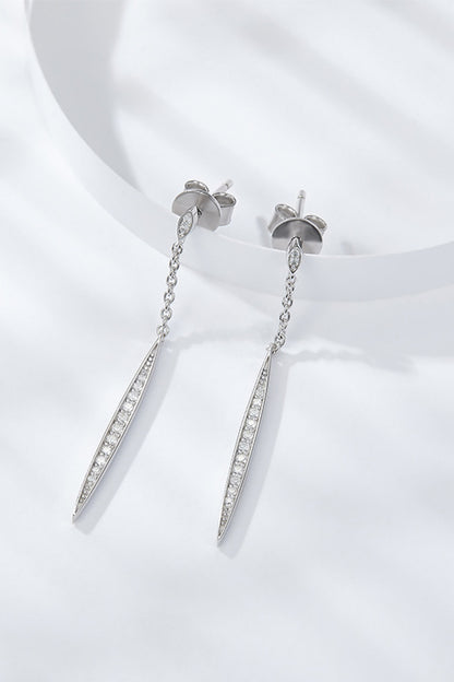 Elegant Moissanite 925 Sterling Silver Drop Earrings-Teresa&#39;s Fashionista LLC