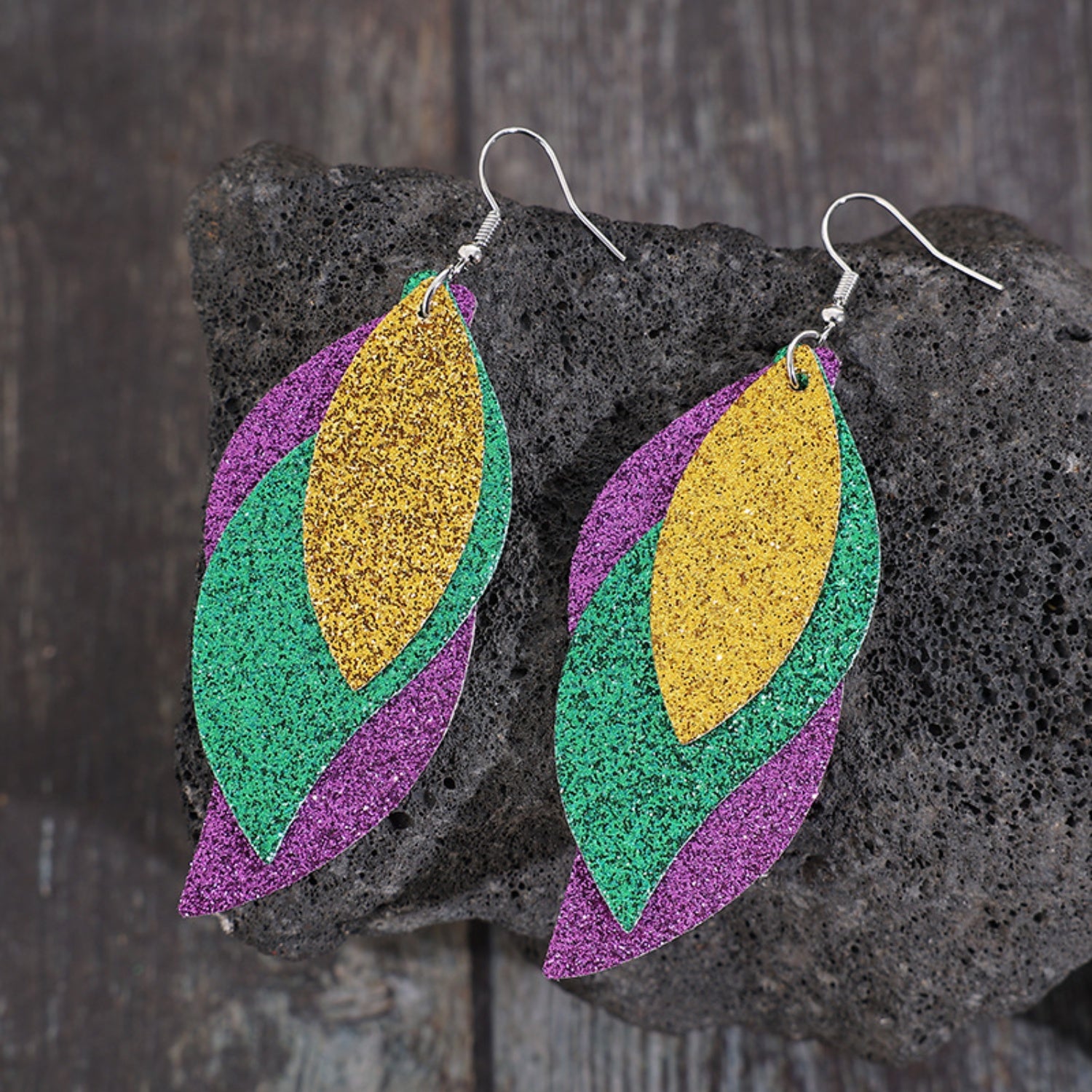 PU Leather Leaf Dangle Earrings-Teresa&#39;s Fashionista LLC