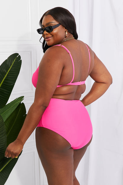 Marina West Swim Take A Dip Twist High-Rise Bikini in Pink-Teresa&#39;s Fashionista LLC