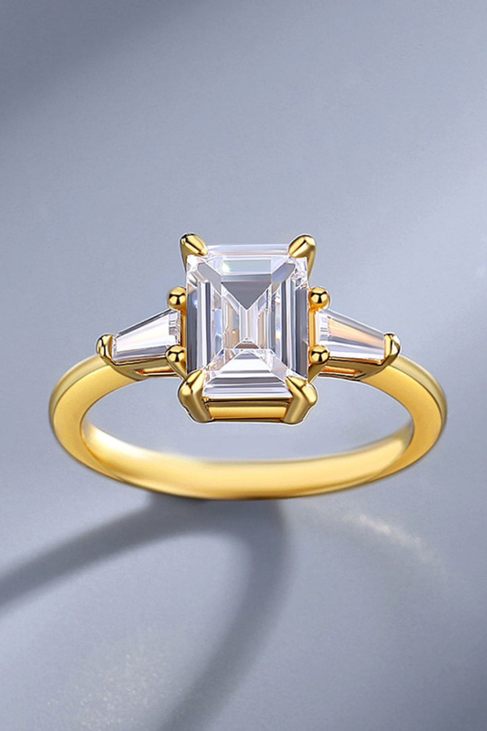 2 Carat Moissanite Rectangle Ring-Teresa&#39;s Fashionista LLC