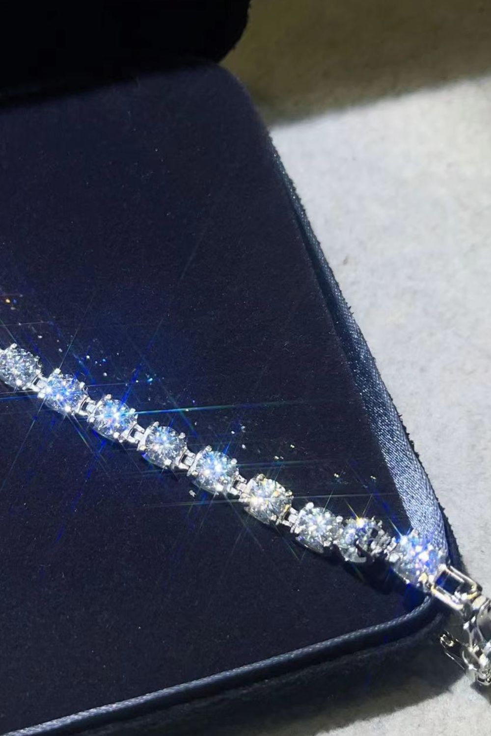 10 Carat Moissanite Platinum-Plated Bracelet-Teresa&#39;s Fashionista LLC