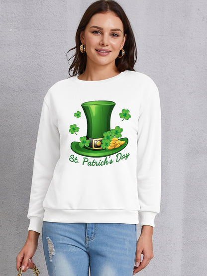 ST. PATRICK'S DAY Round Neck Dropped Shoulder Sweatshirt-Teresa&#39;s Fashionista LLC