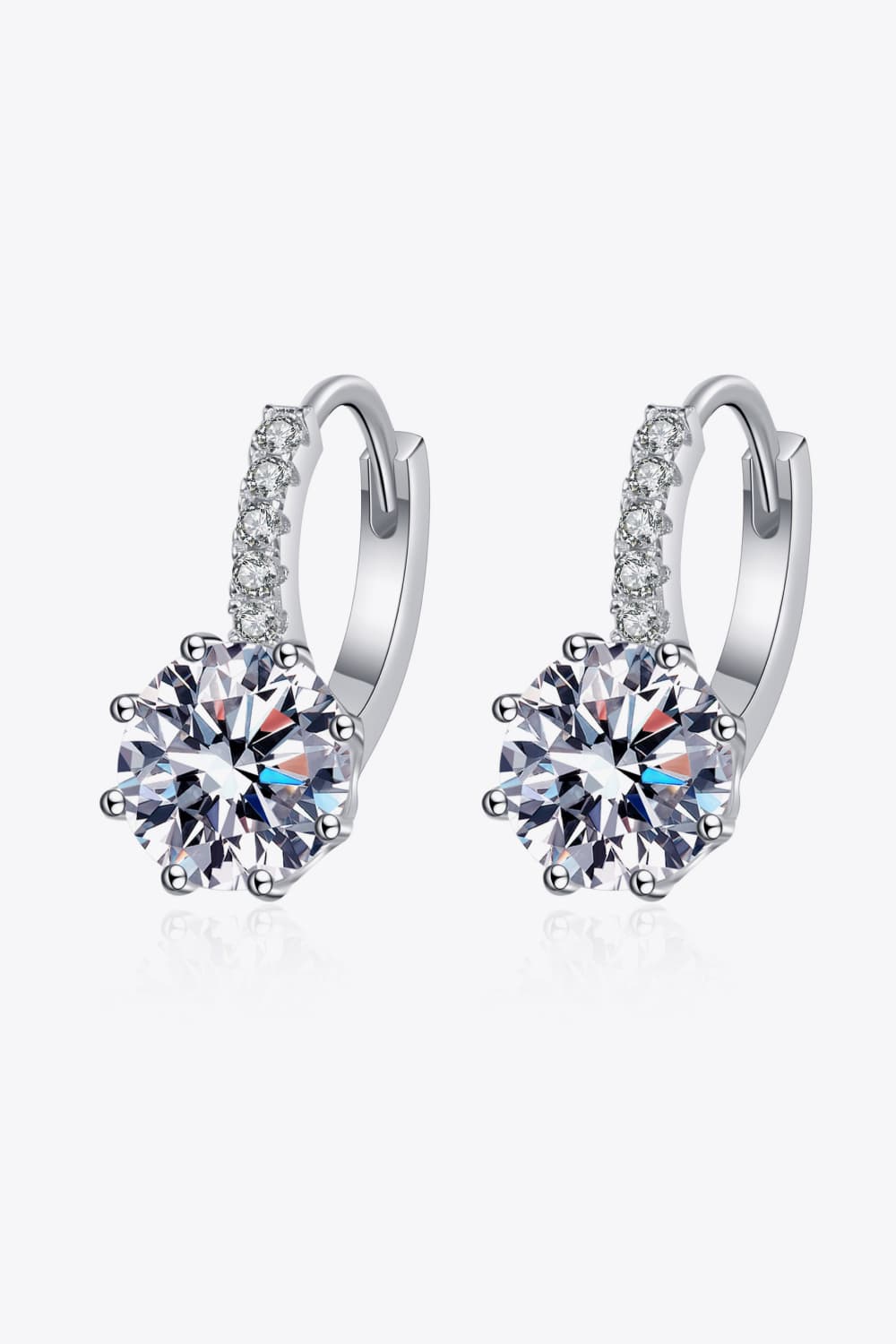 4 Carat Moissanite 925 Sterling Silver Earrings-Teresa&#39;s Fashionista LLC