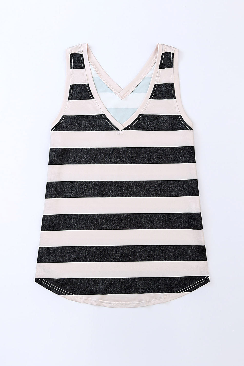 Striped V-Neck Tank-Teresa&#39;s Fashionista LLC