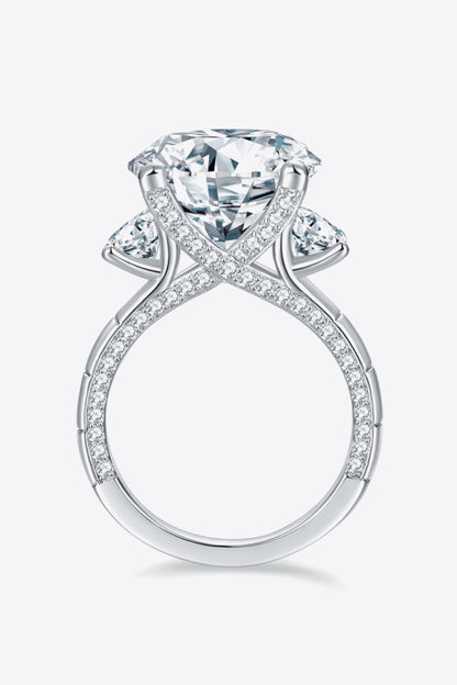 8.6 Carat Moissanite Platinum-Plated Ring-Teresa&#39;s Fashionista LLC