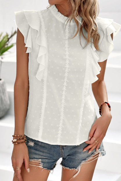 Layered Ruffle Round Neck Top-Teresa&#39;s Fashionista LLC