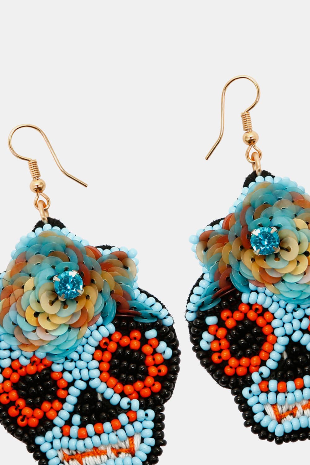 Copper Beaded Detail Dangle Earrings-Teresa&#39;s Fashionista LLC