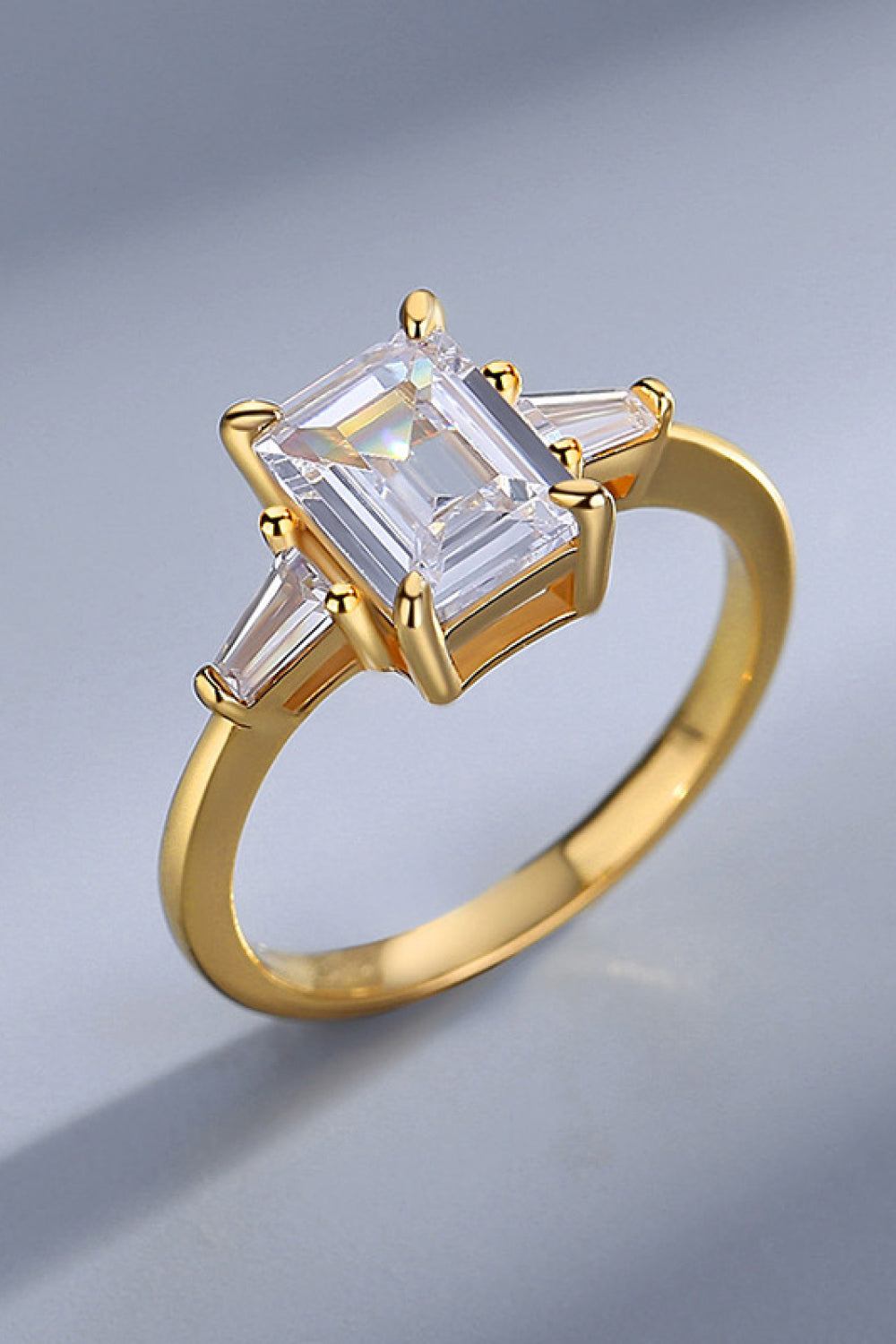 2 Carat Moissanite Rectangle Ring-Teresa&#39;s Fashionista LLC