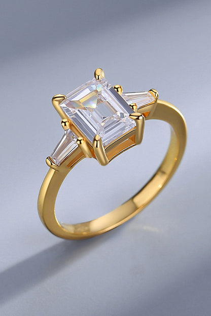 2 Carat Moissanite Rectangle Ring-Teresa&#39;s Fashionista LLC