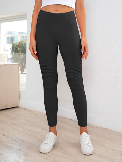 Ribbed Detail Leggings-Teresa&#39;s Fashionista LLC