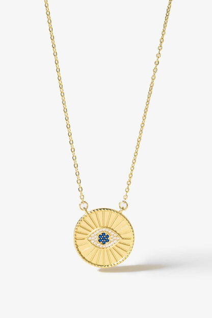 Rhinestone Evil Eye Pendant Necklace-Teresa&#39;s Fashionista LLC