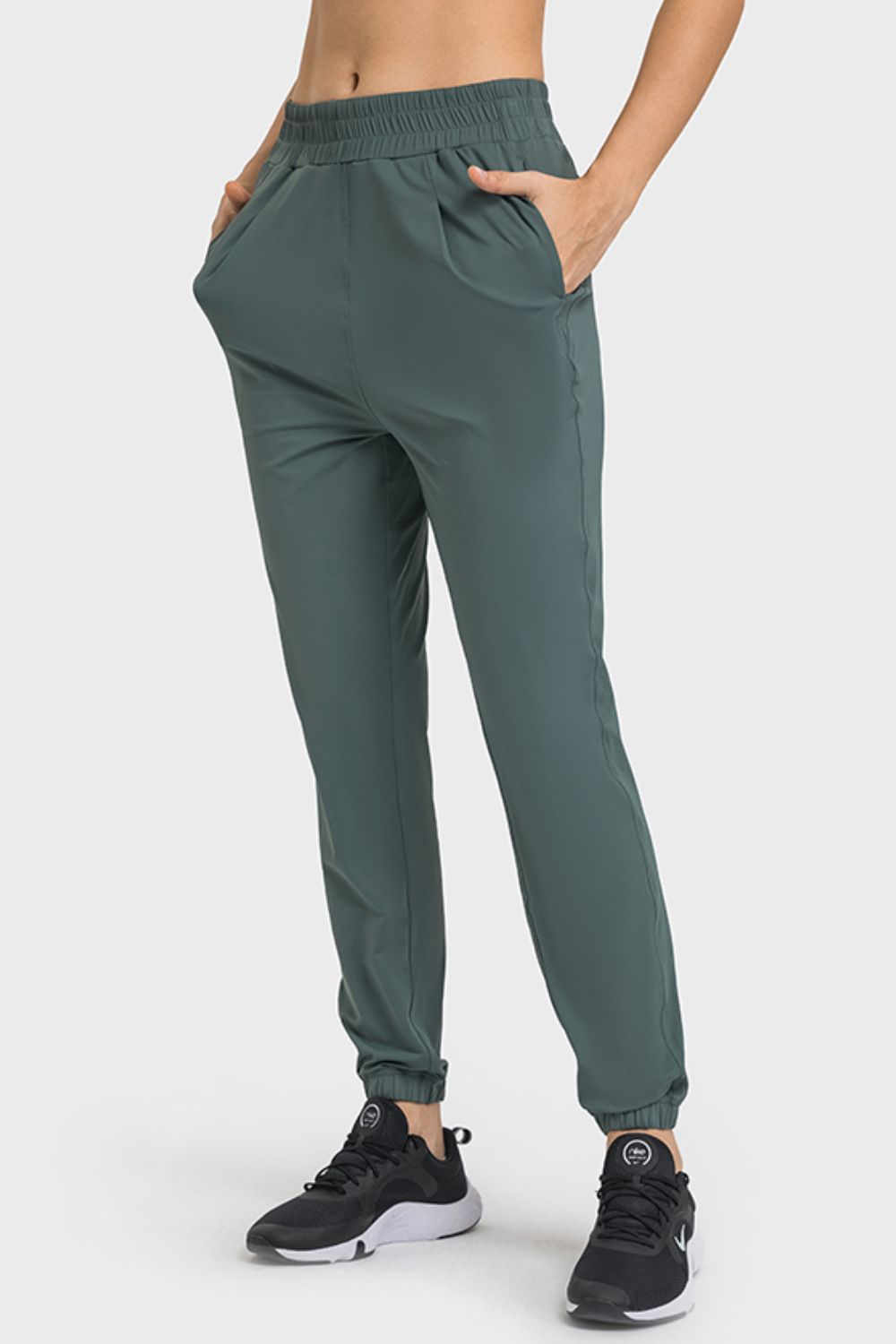 Elastic Waist Yoga Joggers with Pockets-Teresa&#39;s Fashionista LLC