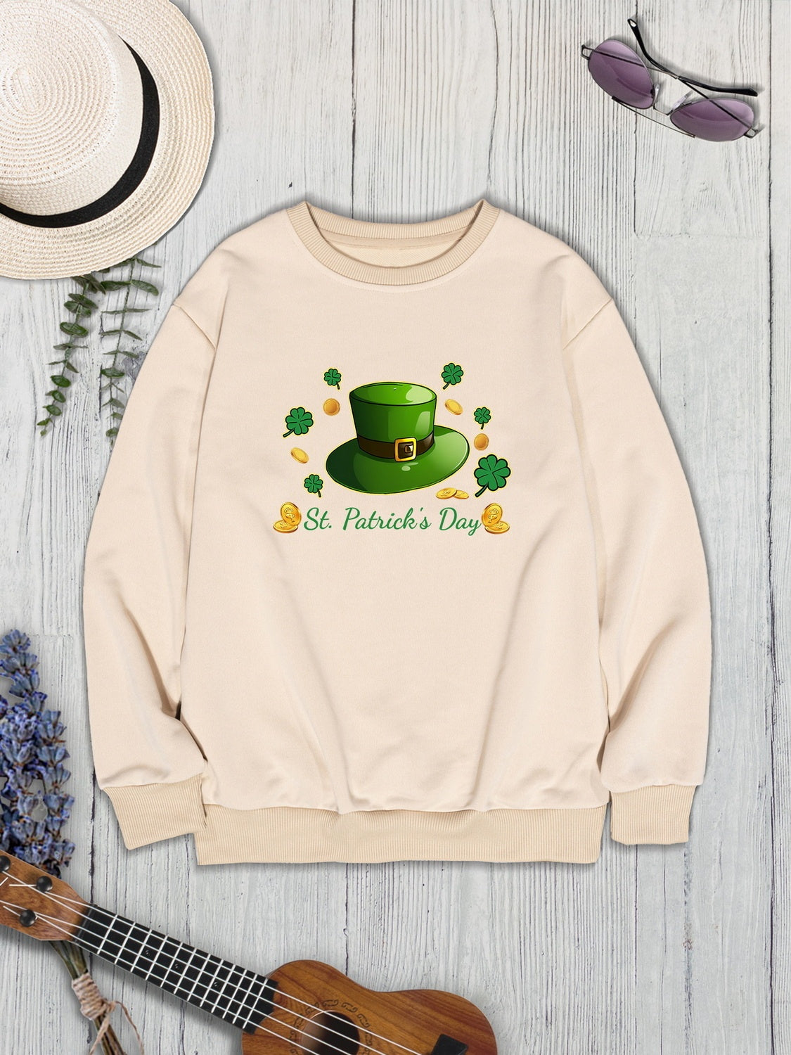 ST. PATRICK'S DAY Round Neck Sweatshirt-Teresa&#39;s Fashionista LLC