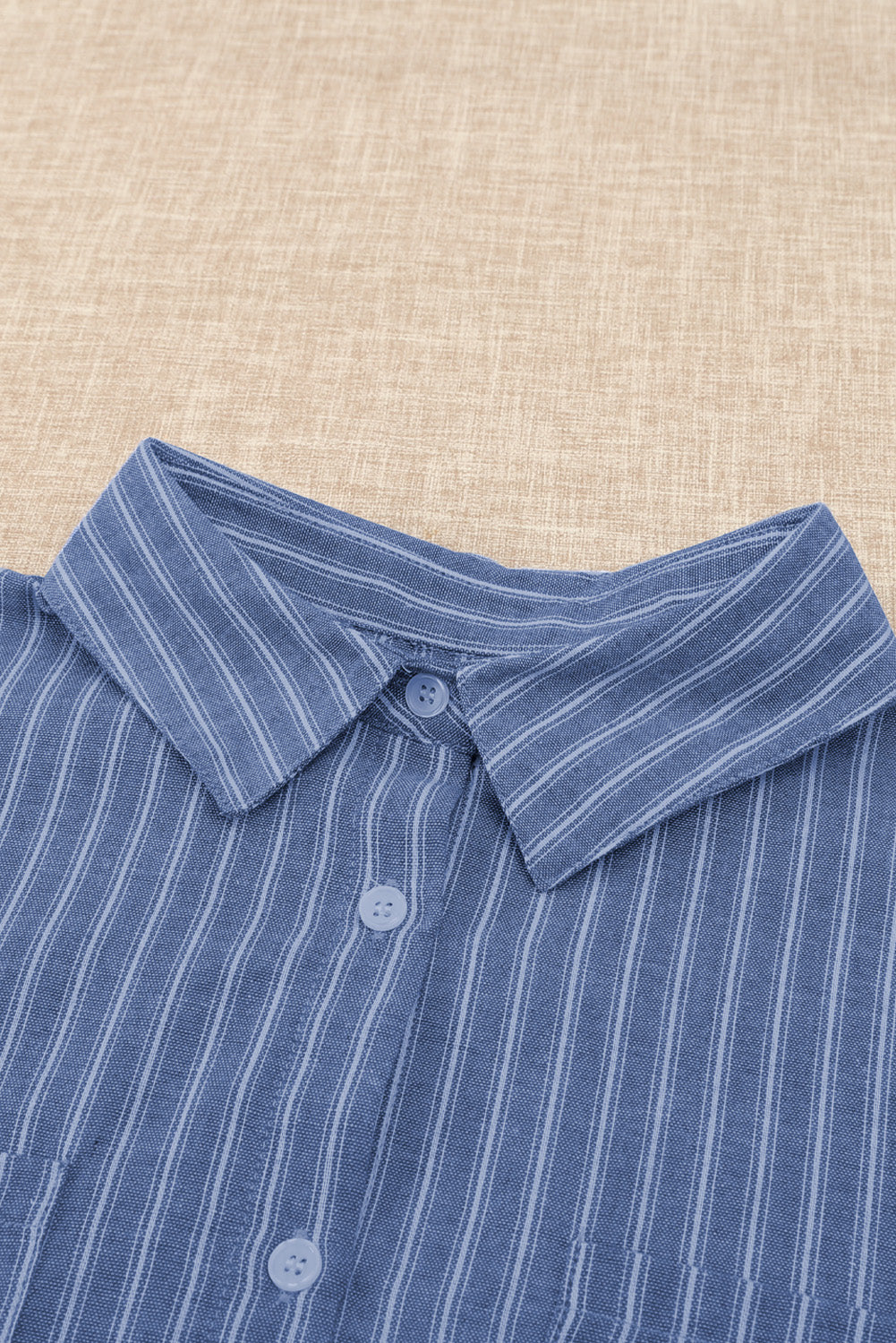 Striped Button-Front Half Sleeve Shirt-Teresa&#39;s Fashionista LLC