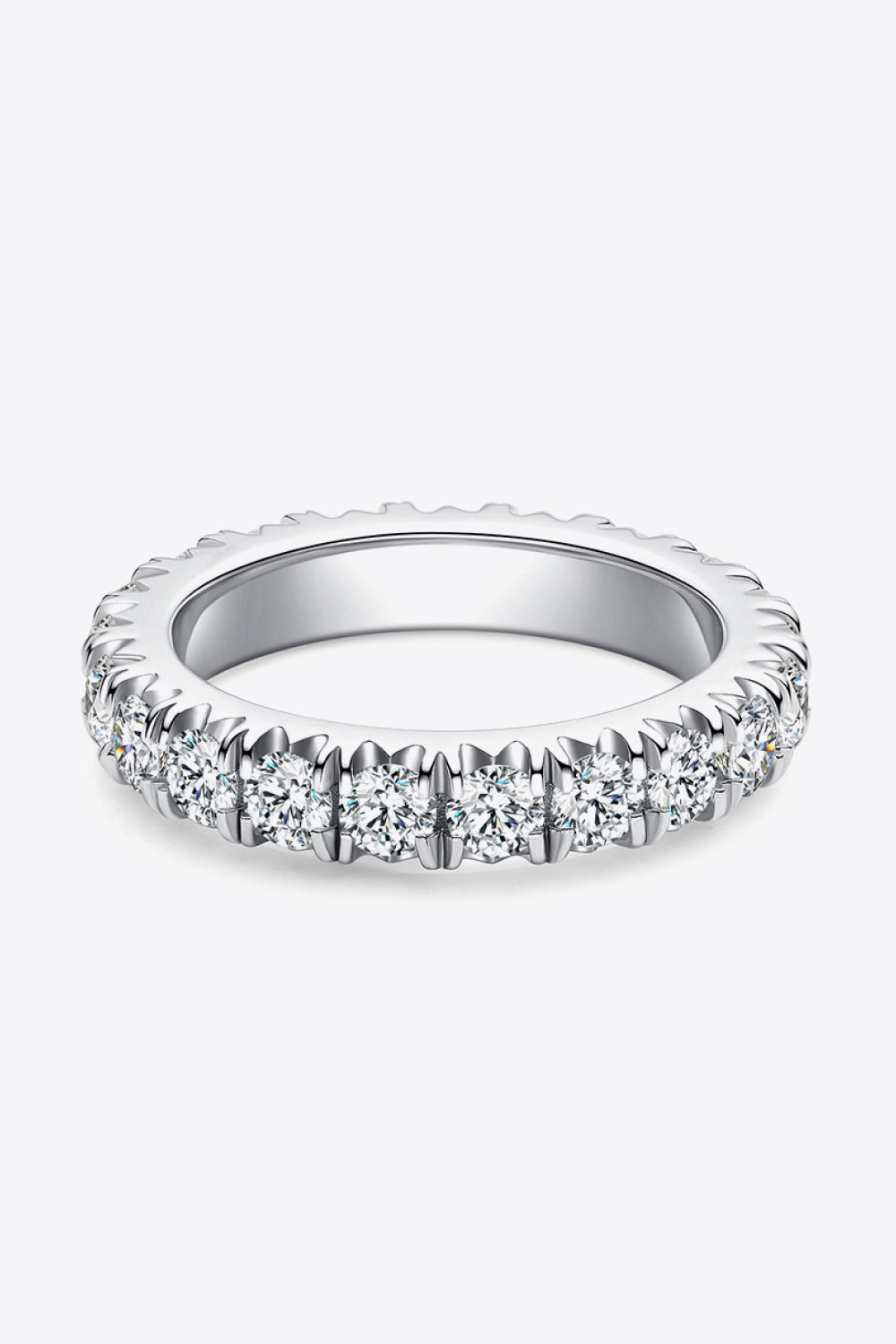 2.3 Carat Moissanite 925 Sterling Silver Eternity Ring-Teresa&#39;s Fashionista LLC