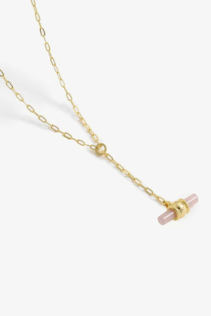 Gold-Plated Bar Pendant OT Chain Necklace-Teresa&#39;s Fashionista LLC