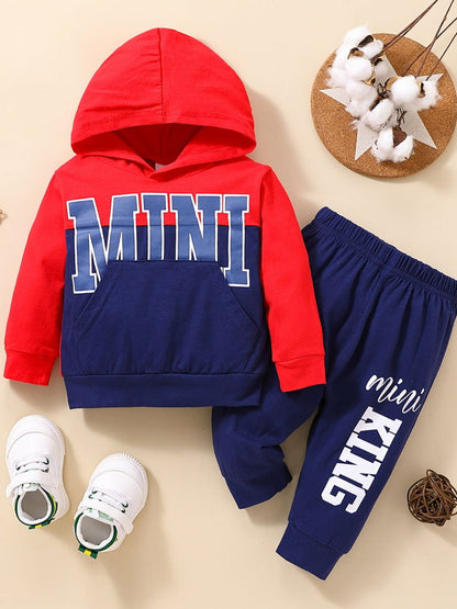 Baby Color Block Graphic Hoodie and Joggers Set-Teresa&#39;s Fashionista LLC