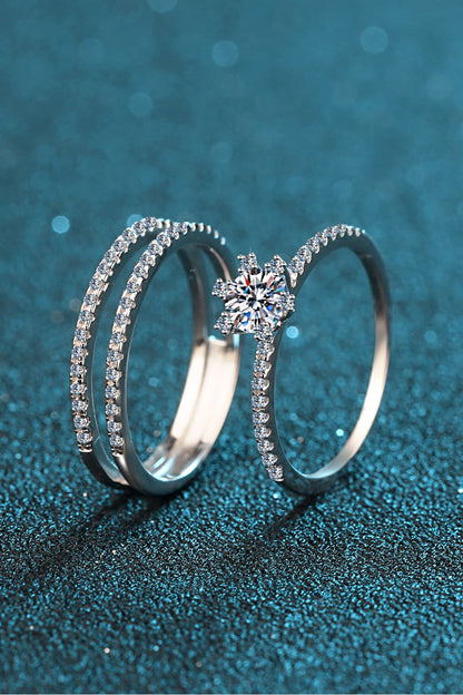 Moissanite 925 Sterling Silver Ring Set-Teresa&#39;s Fashionista LLC