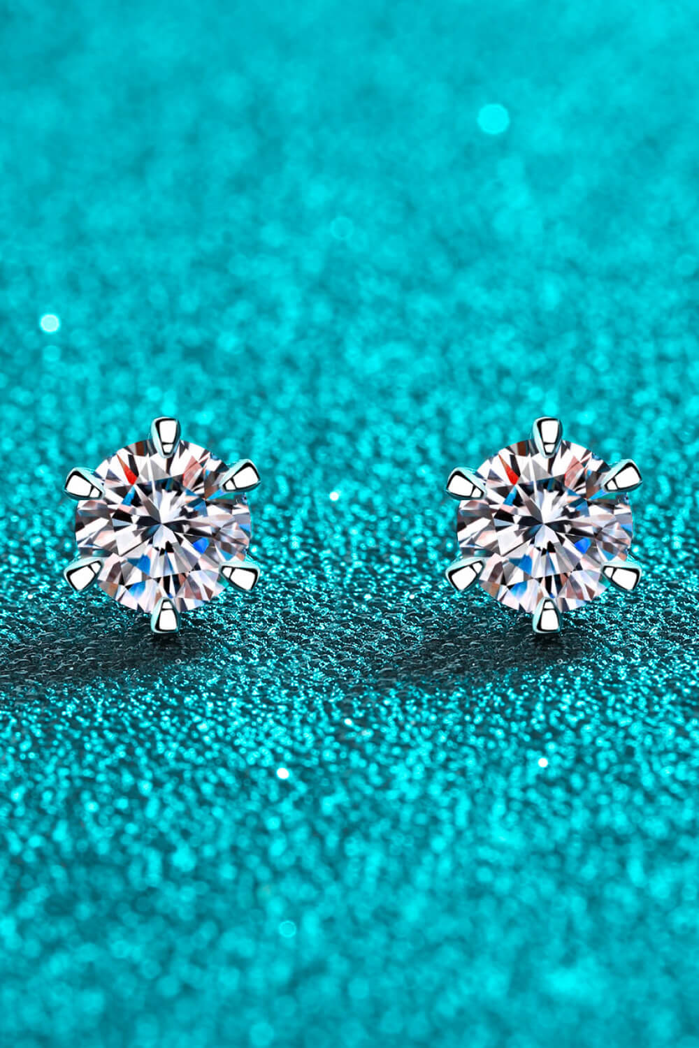 Inlaid Moissanite Stud Earrings-Teresa&#39;s Fashionista LLC