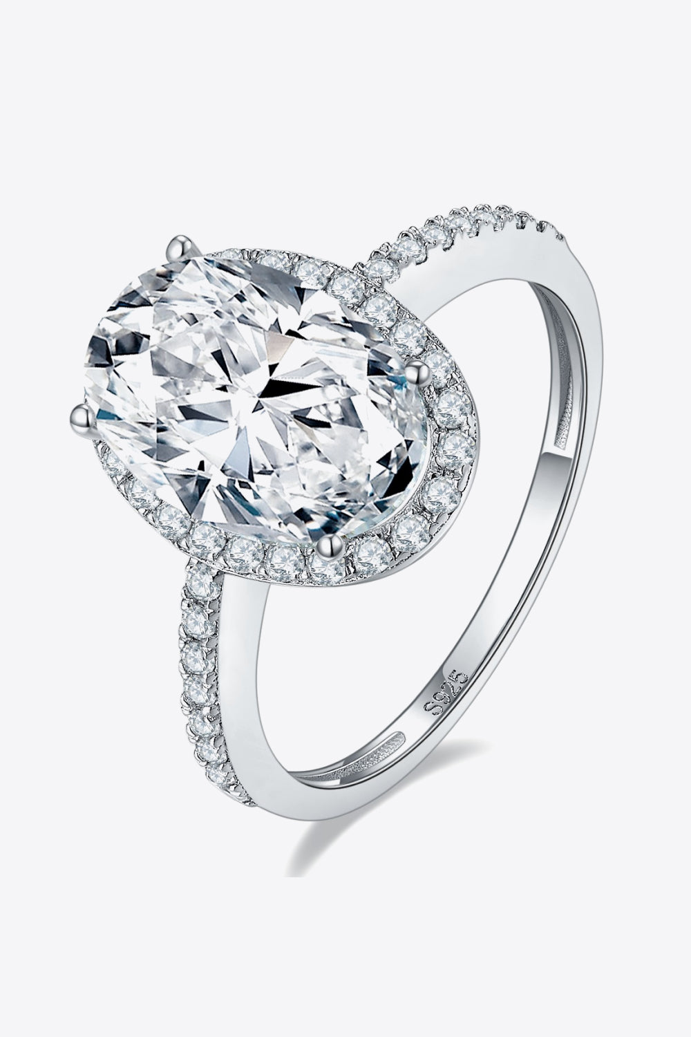 4.5 Carat Moissanite Halo Ring-Teresa&#39;s Fashionista LLC