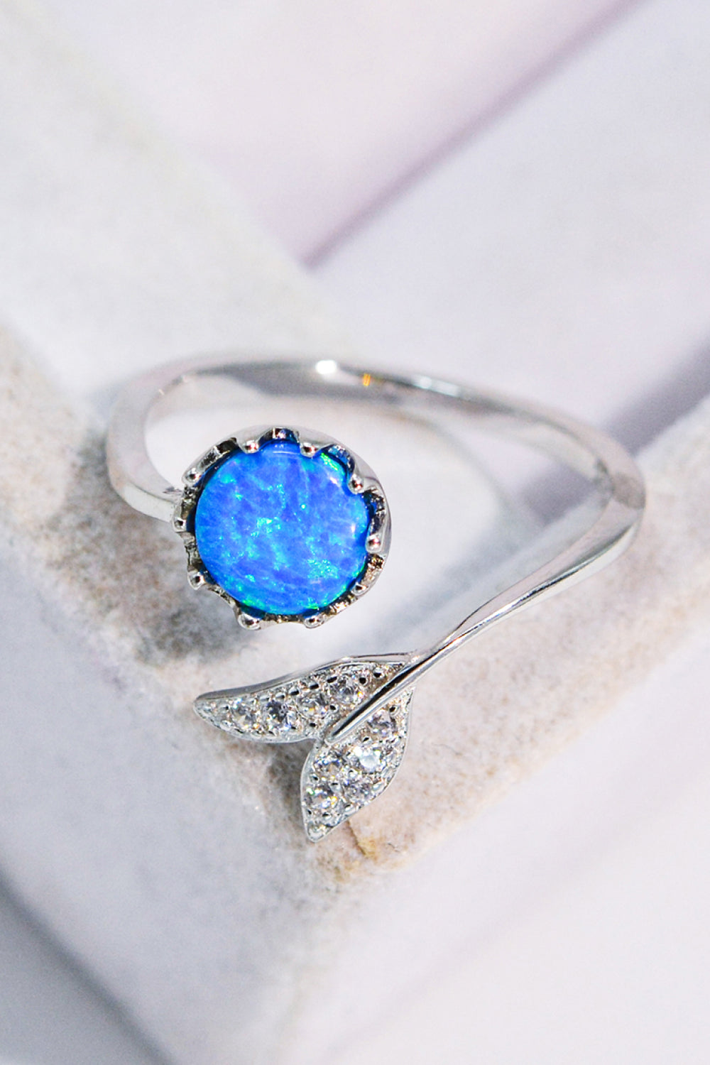 Opal Fishtail Bypass Ring-Teresa&#39;s Fashionista LLC