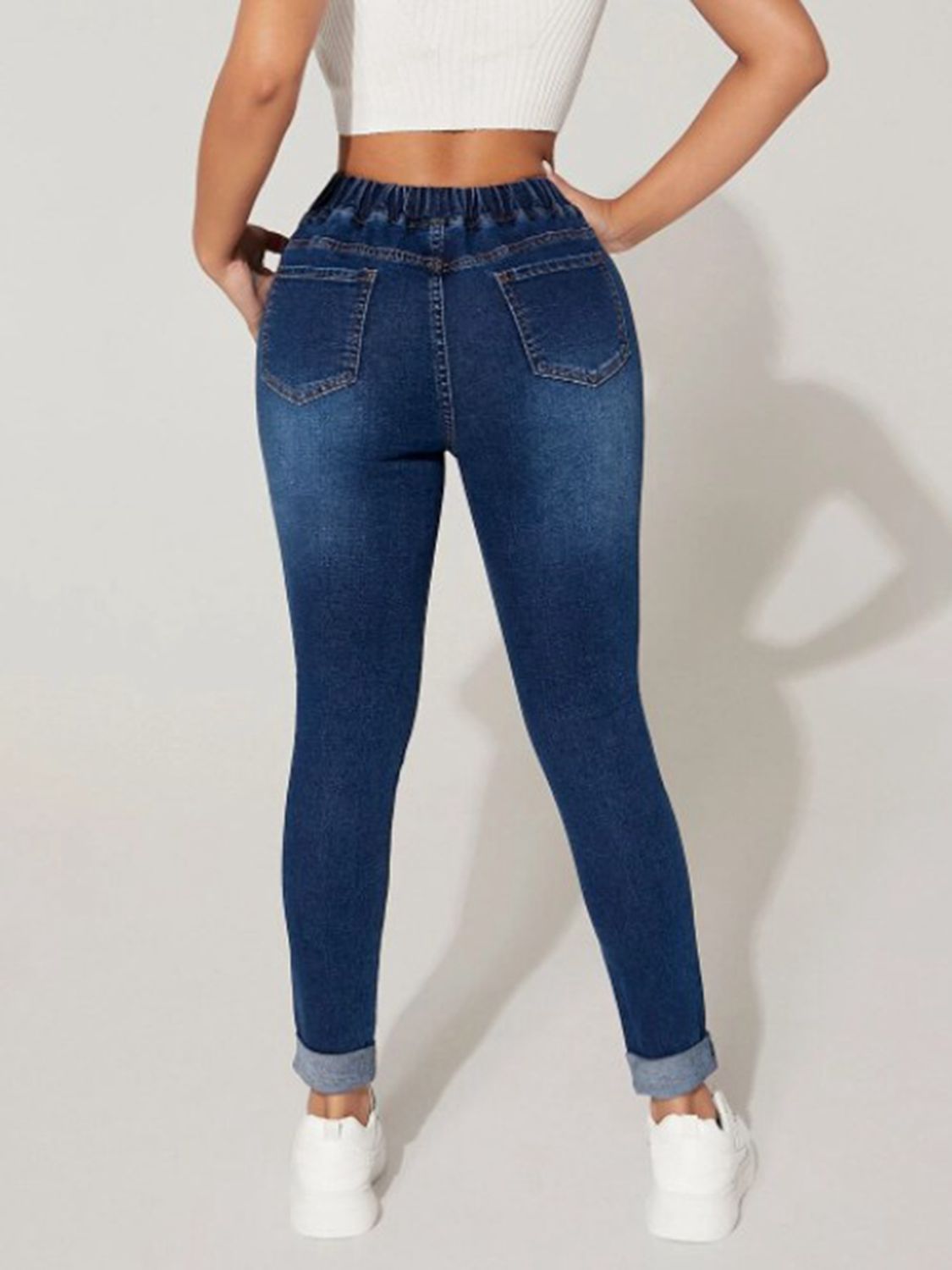 Drawstring Cropped Jeans-Teresa&#39;s Fashionista LLC