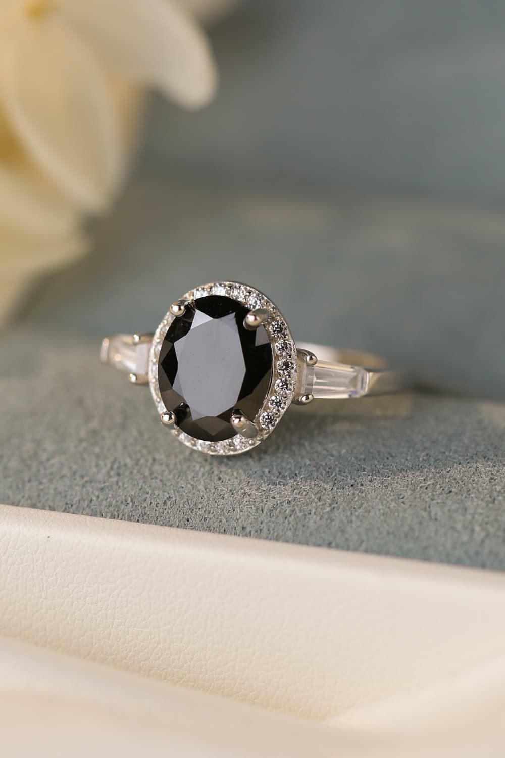 Agate 925 Sterling Silver Halo Ring-Teresa&#39;s Fashionista LLC