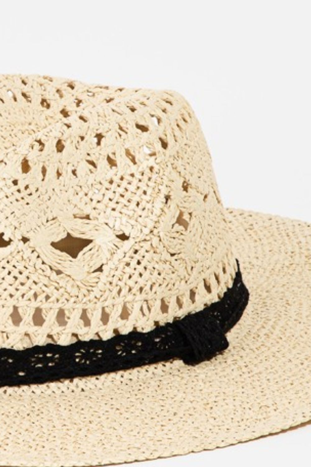 Fame Openwork Lace Detail Wide Brim Hat-Teresa&#39;s Fashionista LLC