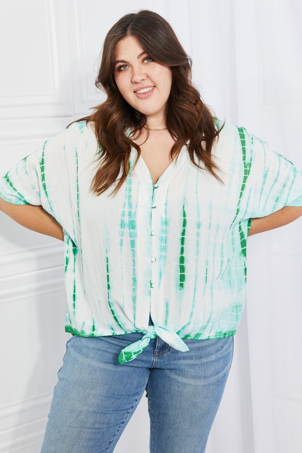 Sew In Love Beachy Keen Full Size Tie-Dye Top-Teresa&#39;s Fashionista LLC