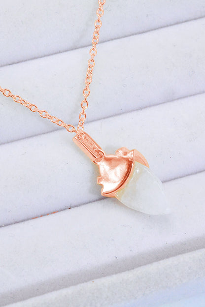 18K Gold-Plated Moonstone Pendant Necklace-Teresa&#39;s Fashionista LLC