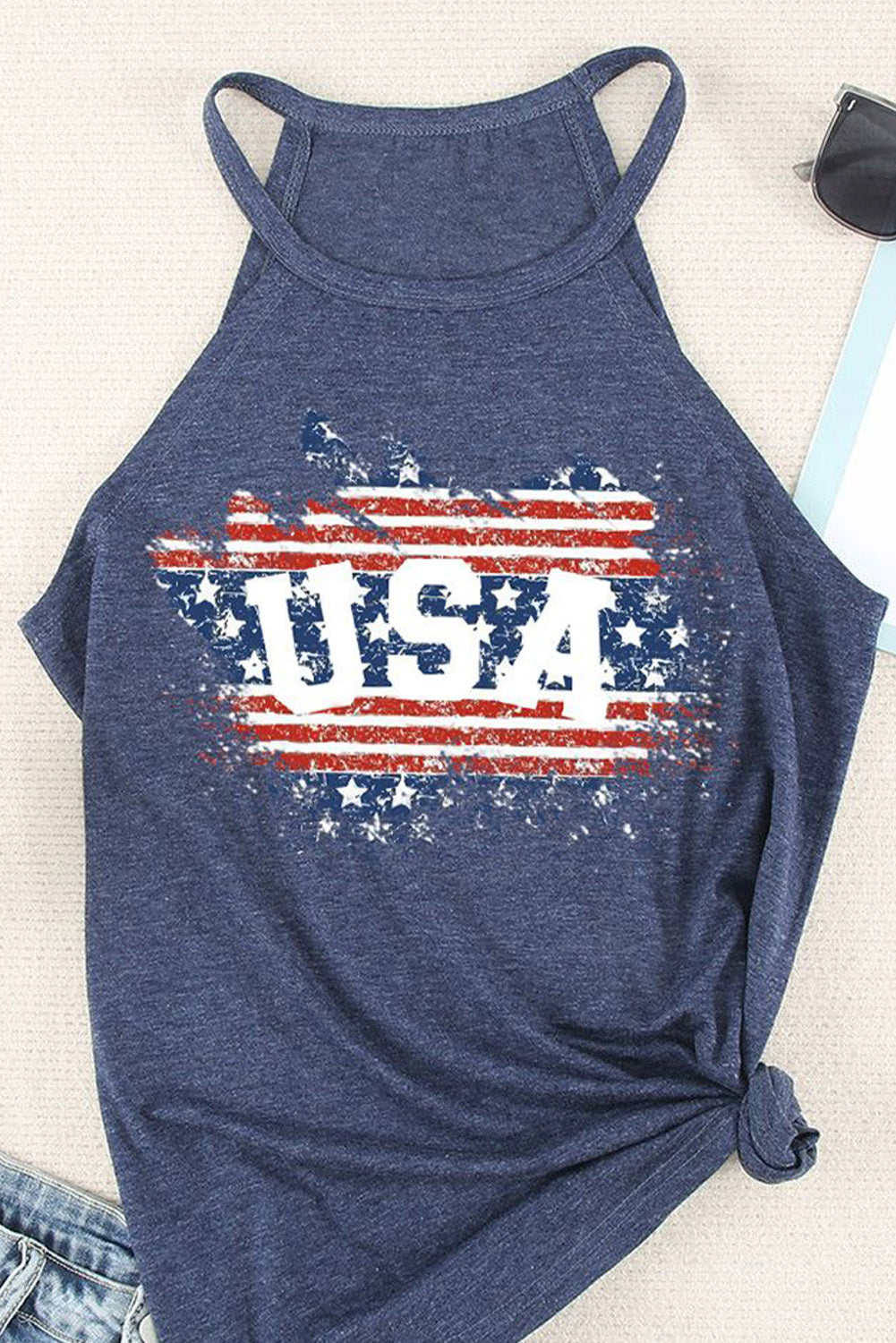 US Flag Graphic Tank-Teresa&#39;s Fashionista LLC