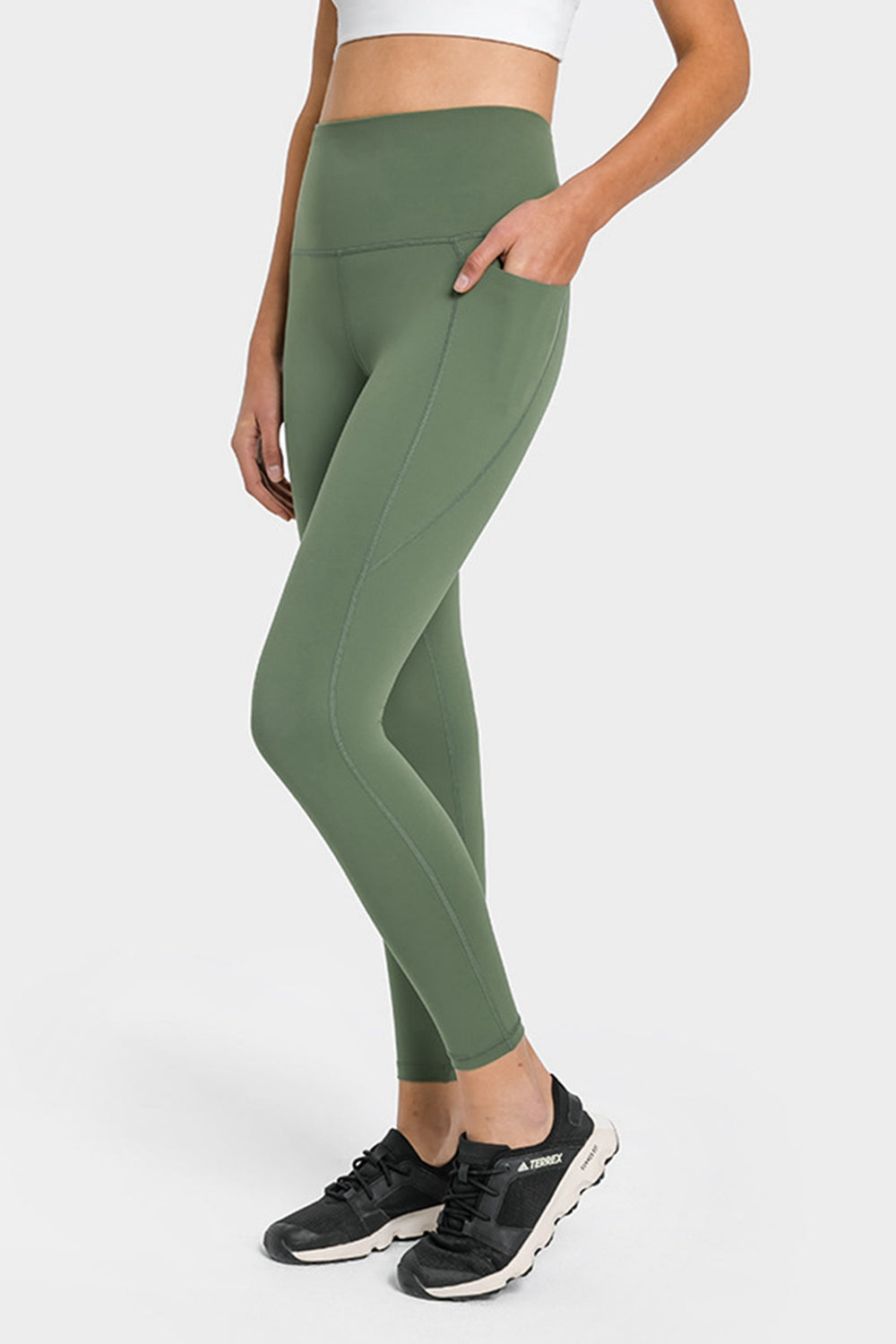 High Waist Ankle-Length Yoga Leggings with Pockets-Teresa&#39;s Fashionista LLC