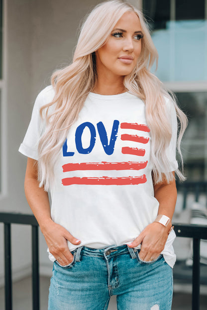 Graphic Round Neck Short Sleeve Tee-Teresa&#39;s Fashionista LLC