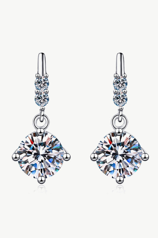 Moissanite Drop Earrings-Teresa&#39;s Fashionista LLC