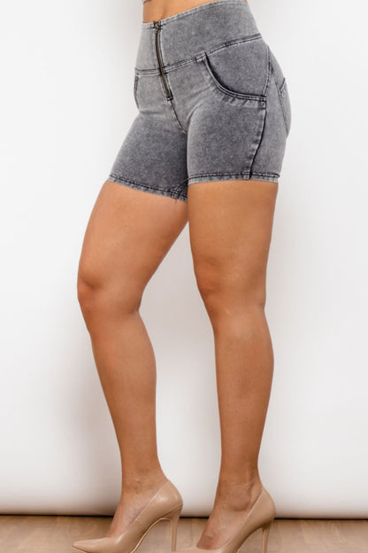 Full Size Zip Closure Denim Shorts-Teresa&#39;s Fashionista LLC