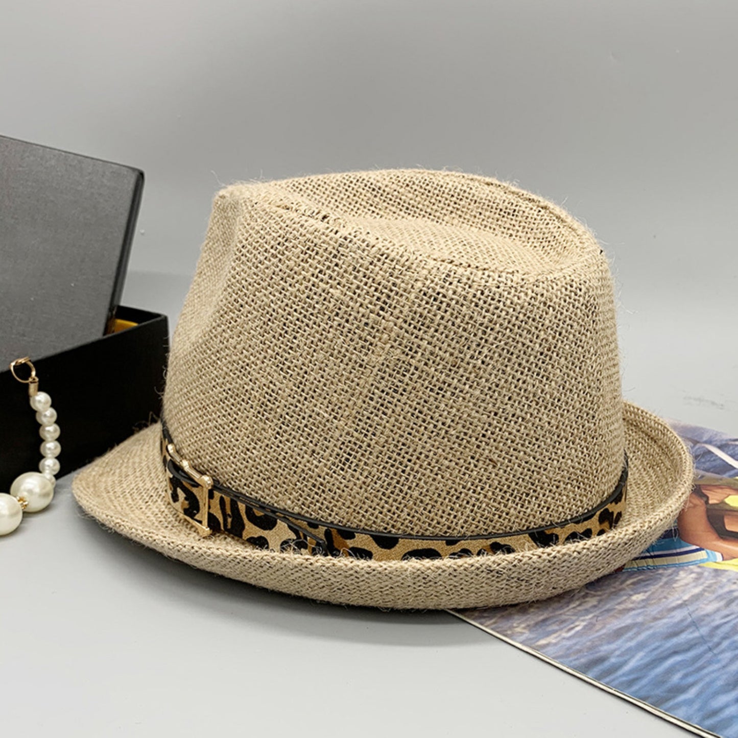 Short Brim Jute Cloth Hat-Teresa&#39;s Fashionista LLC