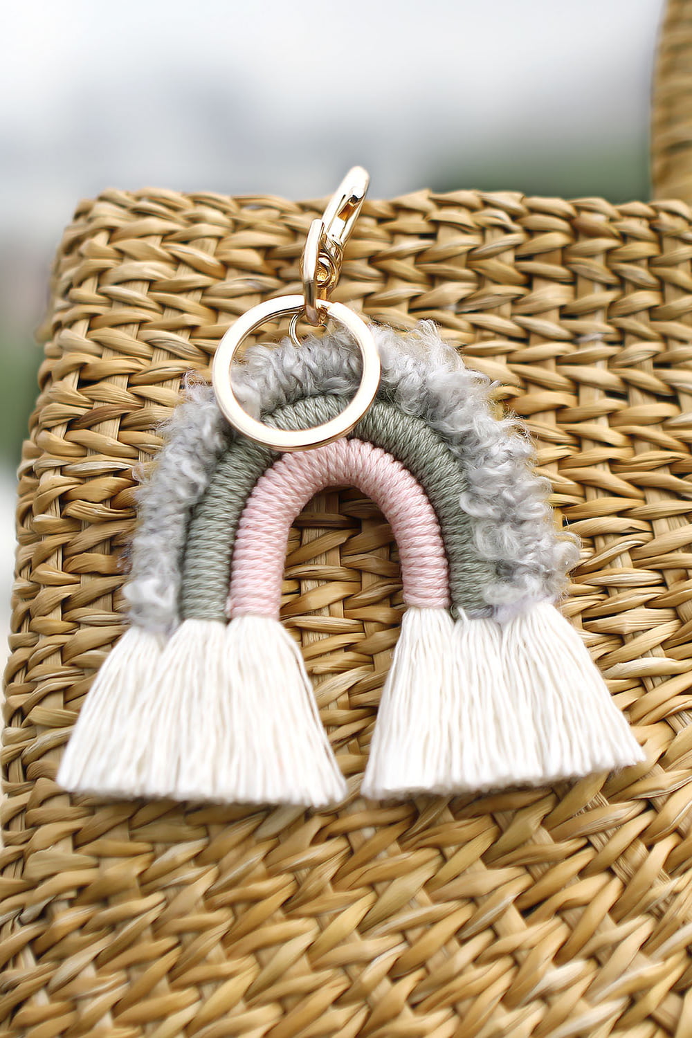 Fringe Trim Rainbow Key Chain-Teresa&#39;s Fashionista LLC