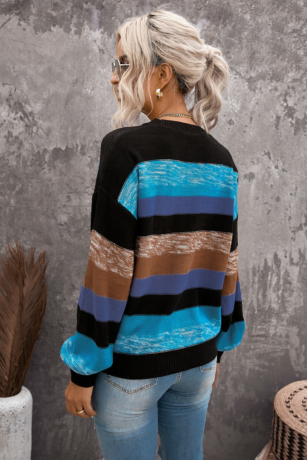 Cozy For Keeps Color Block Drop Shoulder Sweater-Teresa&#39;s Fashionista LLC