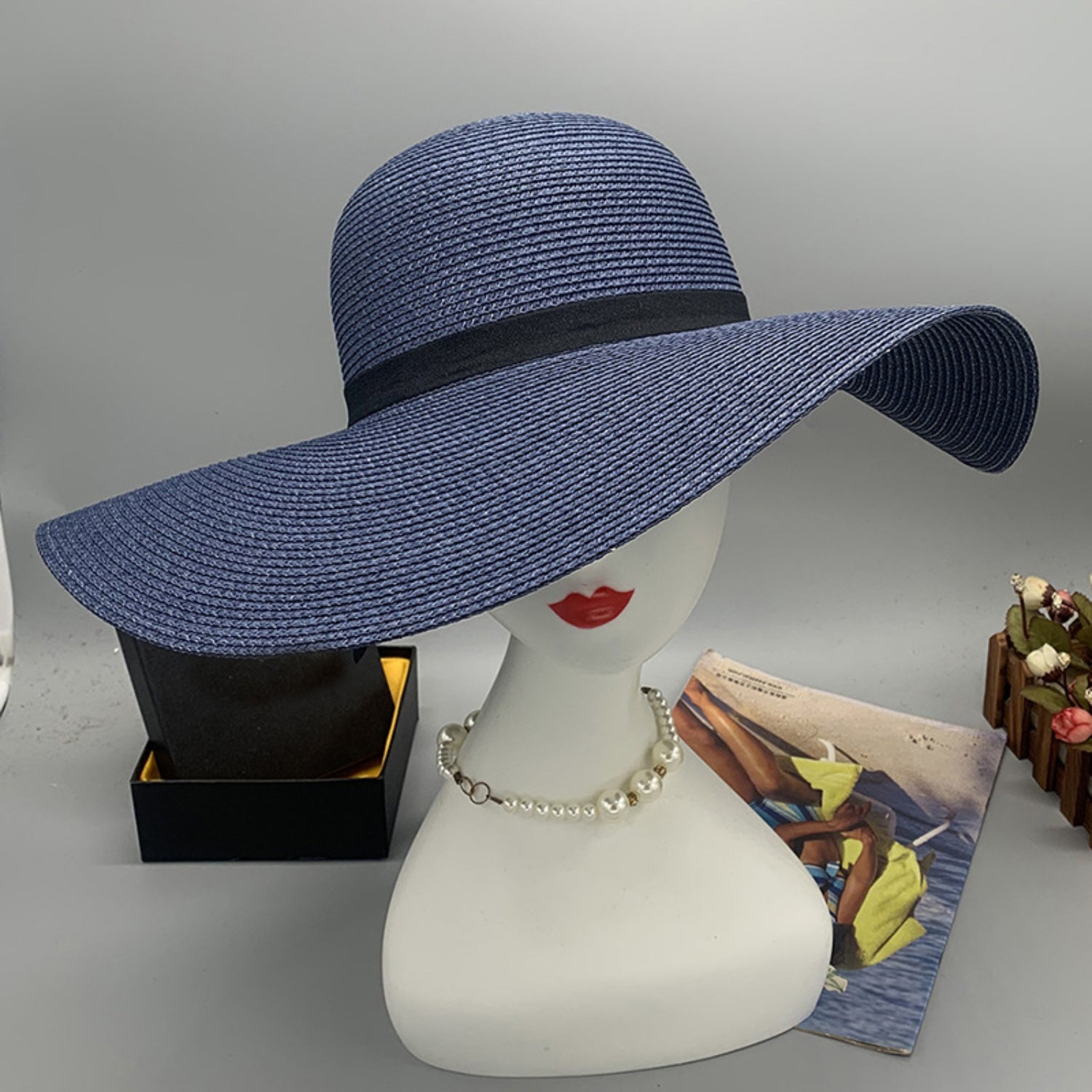 Bow Paper Braided Wide Brim Hat-Teresa&#39;s Fashionista LLC