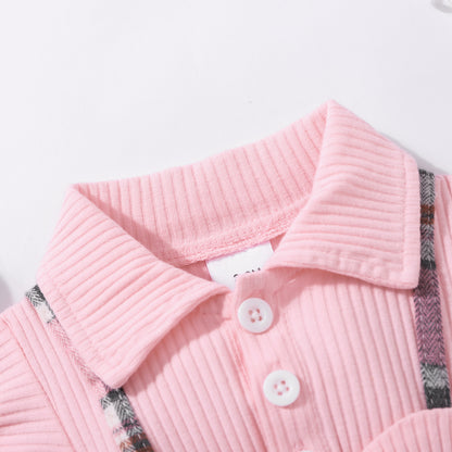 Baby Girl Plaid Collared Bow Detail Dress-Teresa&#39;s Fashionista LLC