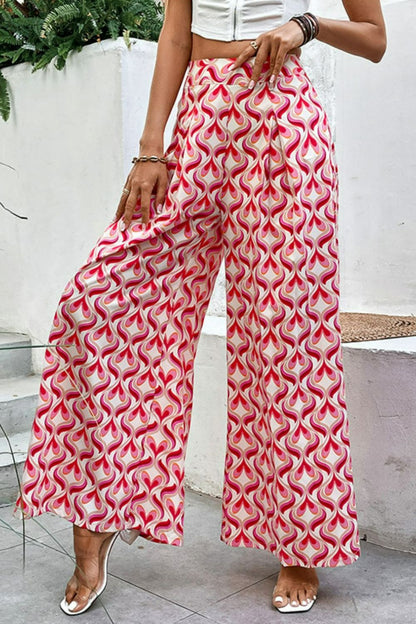 Printed High-Waist Culottes-Teresa&#39;s Fashionista LLC