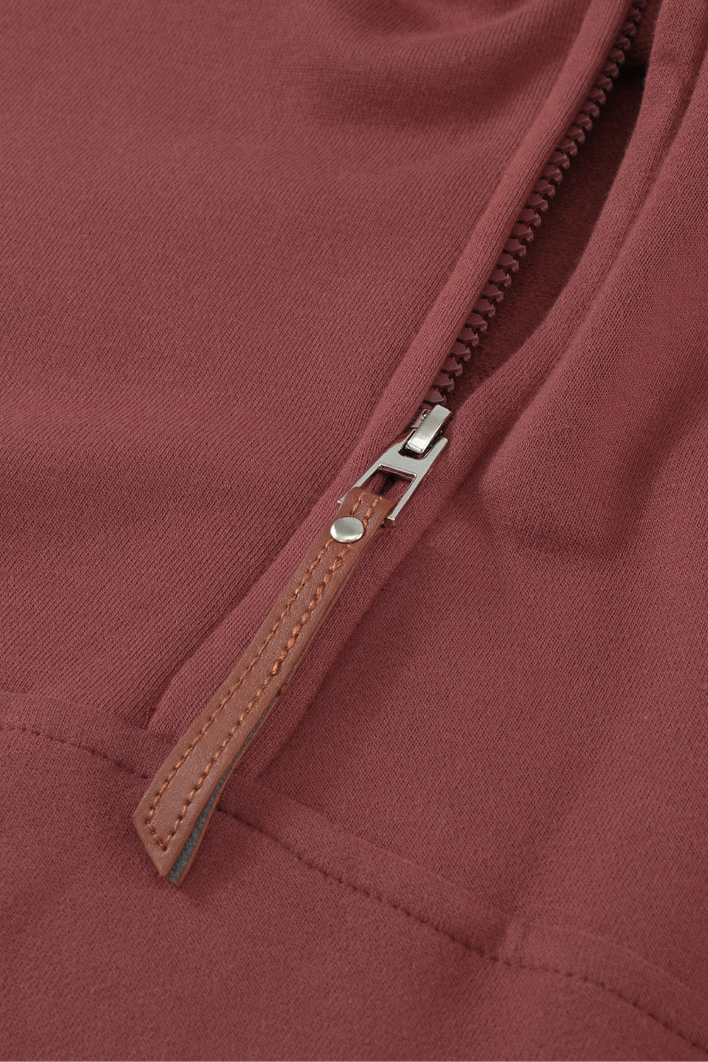 Half Zip Patch Pocket Drawstring Hoodie-Teresa&#39;s Fashionista LLC