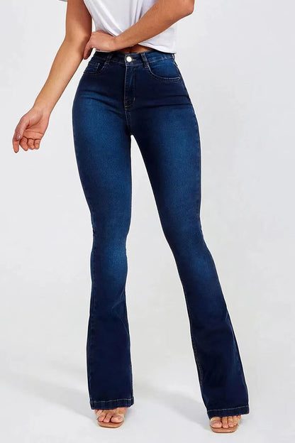 Buttoned Long Jeans-Teresa&#39;s Fashionista LLC