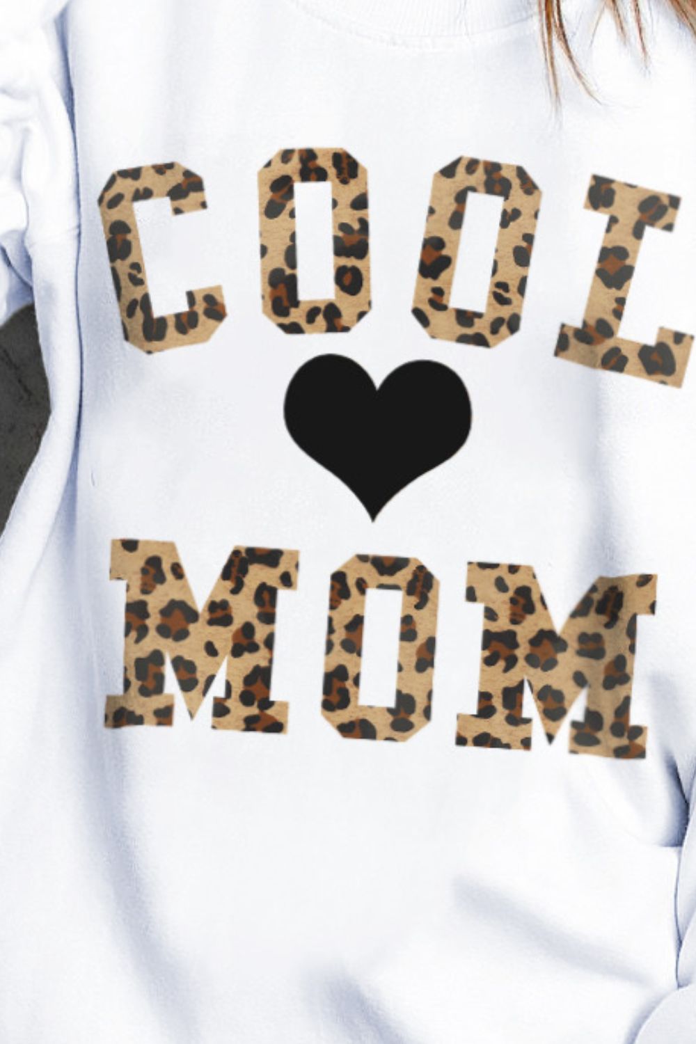 COOL MOM Heart Graphic Round Neck Sweatshirt-Teresa&#39;s Fashionista LLC