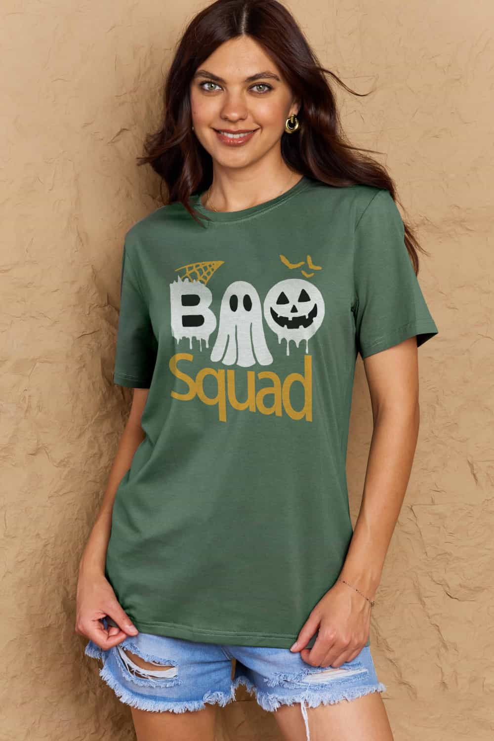 Simply Love Full Size BOO SQUAD Graphic Cotton T-Shirt-Teresa&#39;s Fashionista LLC