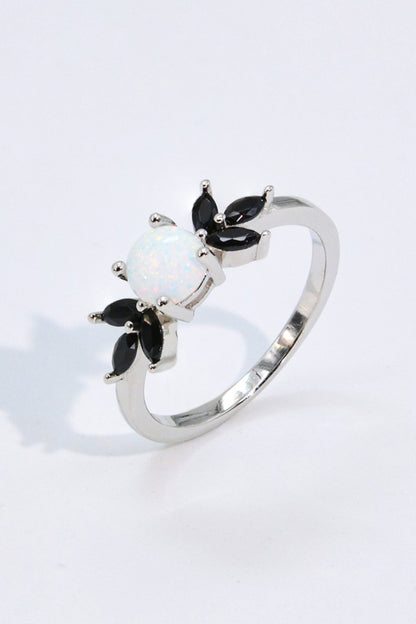 Opal and Zircon Contrast Ring-Teresa&#39;s Fashionista LLC