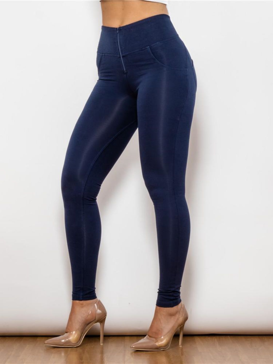 Full Size Zip Detail High Waist Leggings-Teresa&#39;s Fashionista LLC